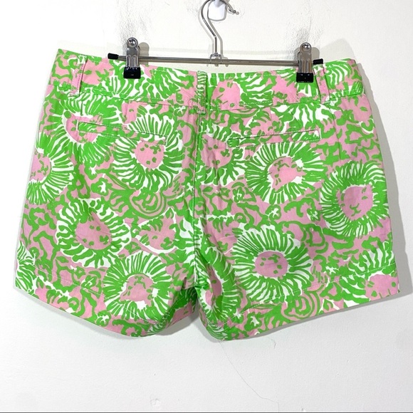 Lilly Pulitzer Callahan Shorts Sunnyside Lion Pink Green Print 5" Inseam 6 - Picture 2 of 4